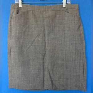 Theory Brown Pinstripe Pencil Skirt